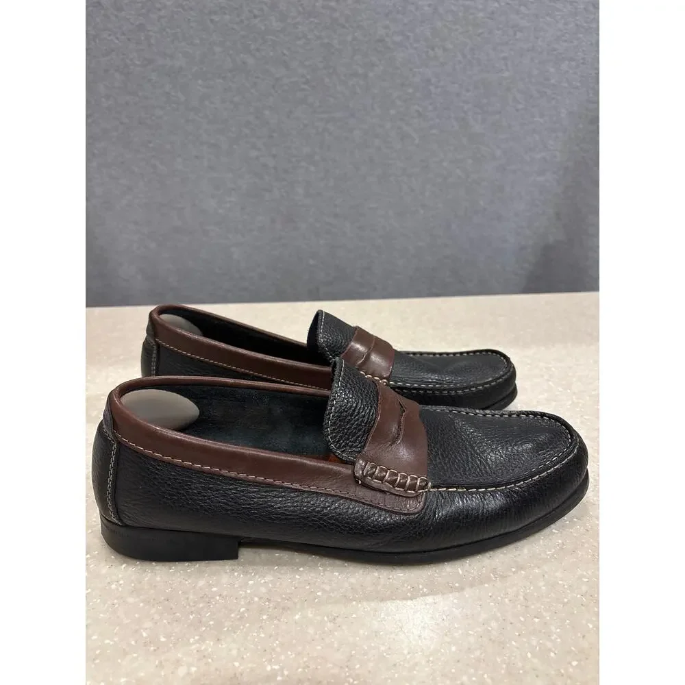 Florsheim Franklin Penny Loafer‎ Shoes Men's Size 11 Black Brown Leather Slip-On